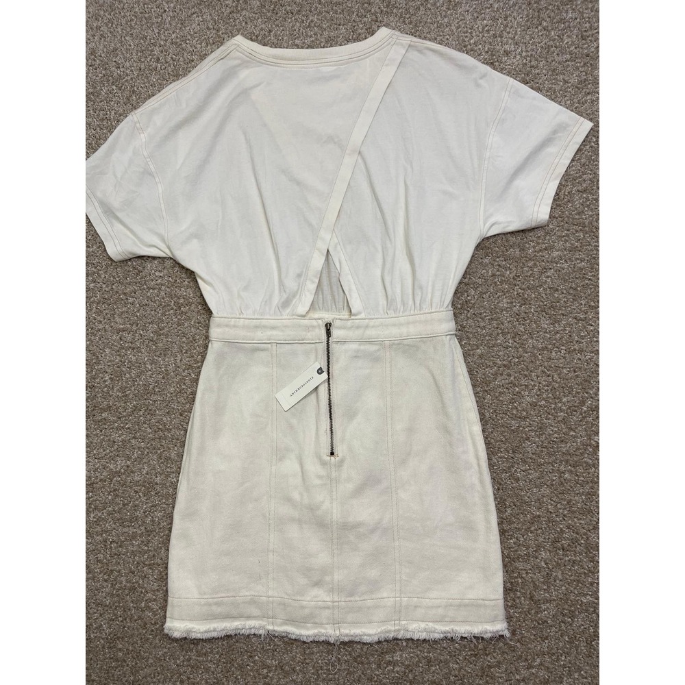 Pilcro Anthropologie Denim Skirt & Knit Tee Twofer Mini Dress Cotton S-4 - Picture 5 of 16